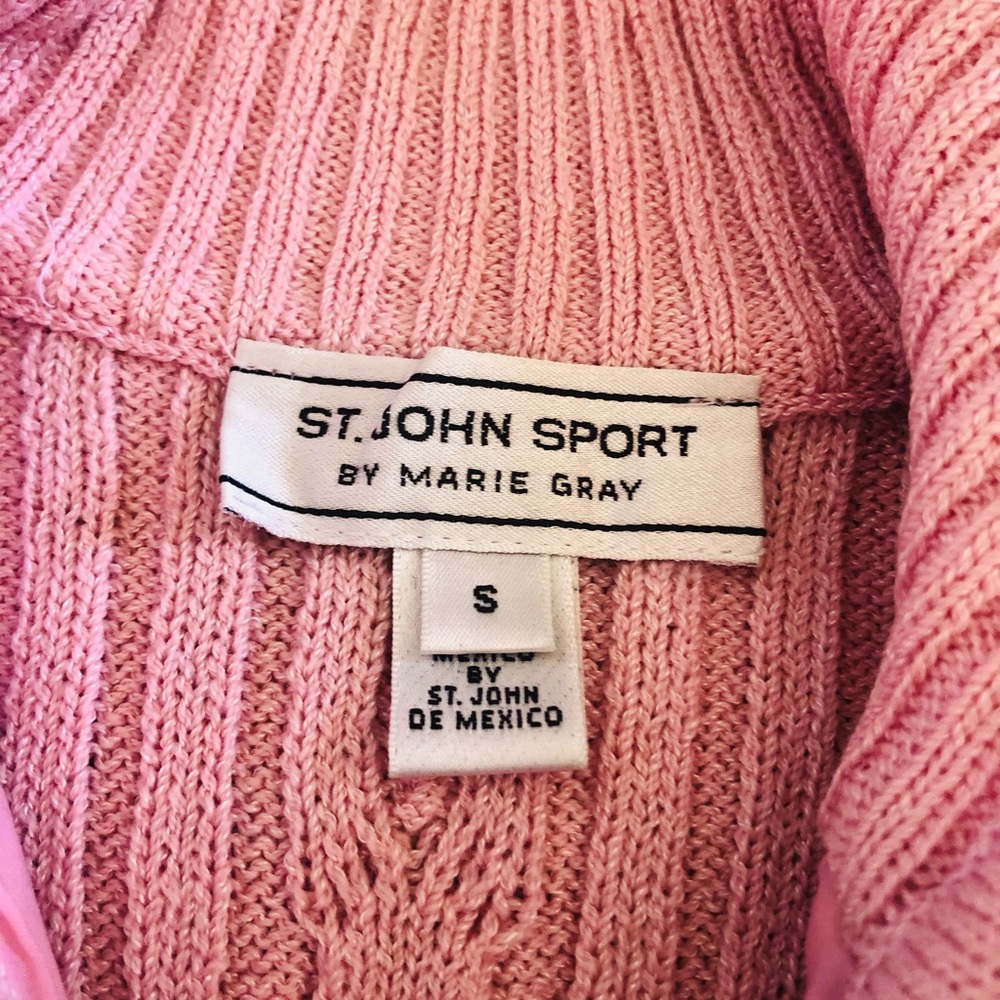 St John Sport by Marie Gray Blush Pink Lamb Fur Vest Y2K Pastel Vintage vest - Picture 7 of 8
